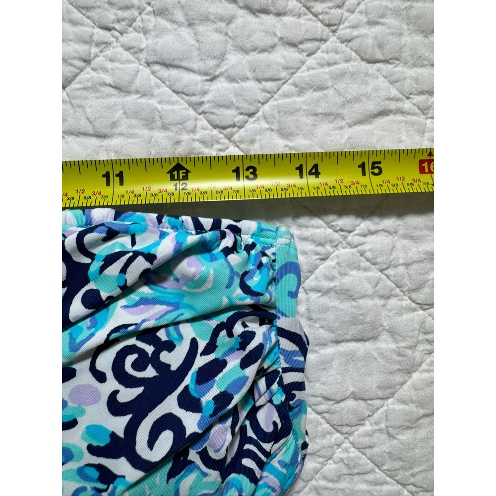 Lilly Pulitzer Bandeau Bikini Top Strapless Swimwear Blue Print Size 10 - Picture 4 of 6